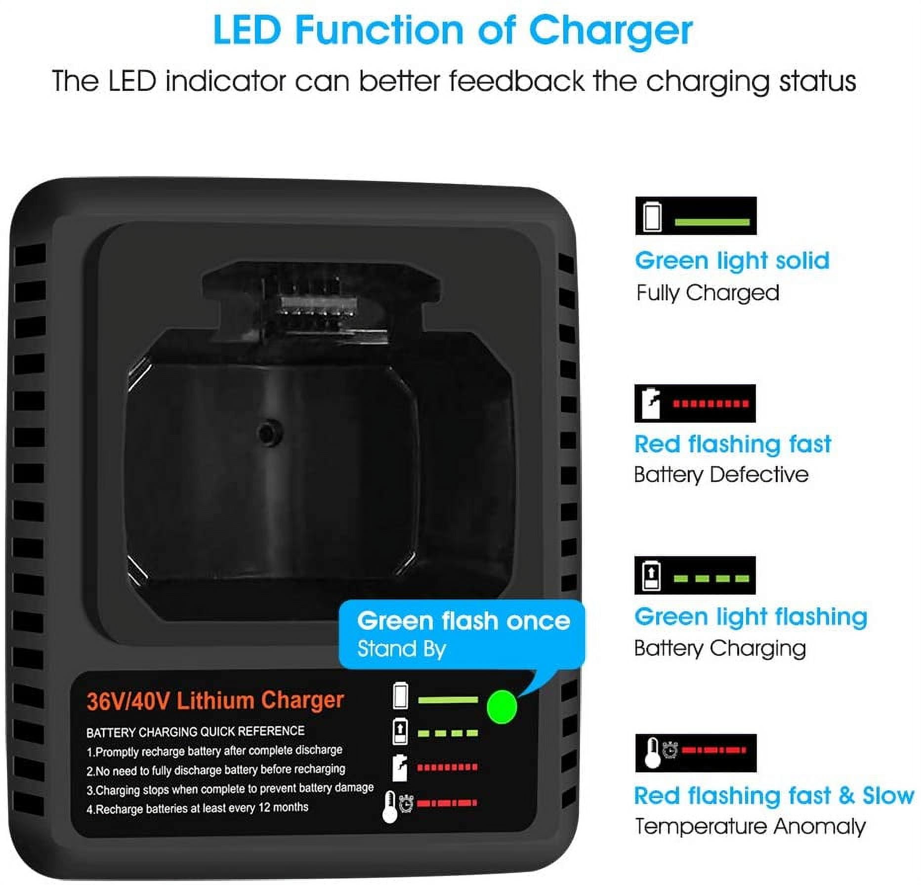Black & Decker LCS40 40V Li-Ion Charger & LBXR36 40V Li-Ion Battery – NT  Electronics LLC