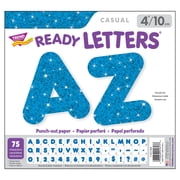 Trend, TEPT1617, 4" Sparkle Uppercase Ready Letters Set, 1 / Pack, Blue