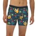 thumbnail image 2 of Men'S Boxer Briefs, Cartoon Dinosaur Leaves Soft And Breathable Mens Underwear Boxer Briefs With Widen Waist, 2 of 2