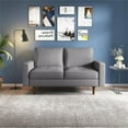 thumbnail image 6 of Saint Birch Upholstery Square Arms Poland Loveseat with Tapered Wood Legs - Gray, 6 of 13