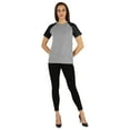 thumbnail image 5 of Inkmeso Womens Raglan Short Sleeve T-Shirt Regular Fit Casual Solid Basic Tee T-Shirts, 5 of 7