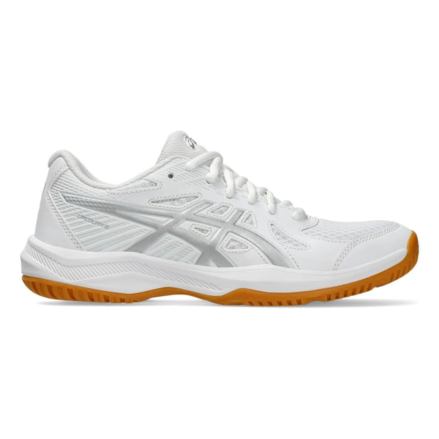 Tenis Asics Mujer Dama Upcourt 6 Silver Blanco Volleyball blanco 4.5 MX