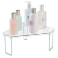 thumbnail image 6 of mDesign Plastic/Steel Corner Stackable Rack, Bathroom, 4 Pack, Clear, 6 of 9