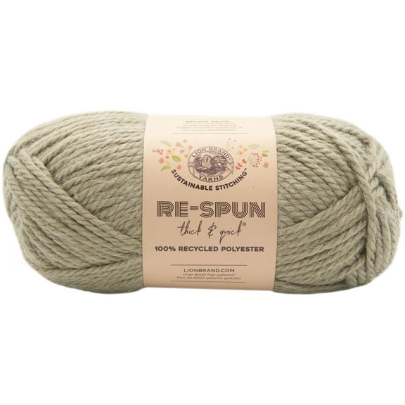 Lion Brand Yarn Re-Spun T&Q Olive Branch 843-172U Recycled Super Bulky 223yd 12oz Yarn