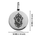 thumbnail image 2 of Stainless Steel Alphabet Letter Q initial Round Medallion Pendant Necklace, 2 of 3