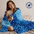 thumbnail image 5 of Flannel Fleece Throw Blanket Ocean Blue Gradient Water Ripples Lightweight Soft Plush Blankets,White Polka Dot Cozy Warm Throw Blanket for Couch Sofa Bed Car Office All Season Use 40x50in, 5 of 9