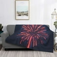 thumbnail image 2 of Uemuo Fireworks3 Printed Throw Blanket for Couch, Fluffy Fuzzy Blankets for Bed, Sofa, Cozy Flannel Faux Fur Blanket-50"x40", 2 of 6