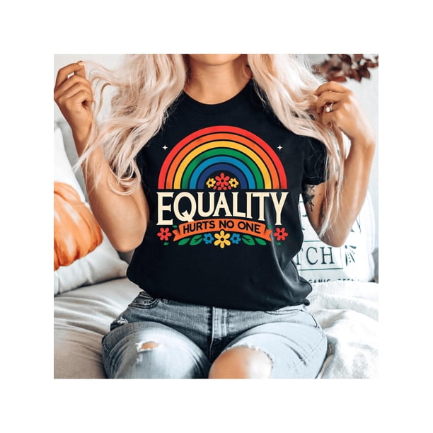 equality Hurts No one Shirt, Rainbow Pride Shirt, equal Rights Shirt, Pride Month Shirt, + Shirt for Gifts, Groovy equality T-Shirt Cotton