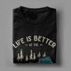 thumbnail image 4 of La vida es mejor en el fogata, divertida camiseta de Camping para hombres y mujeres, tienda de campaña, hoguera, camiseta de senderismo al aire libre, regalo para campistas, 4 of 5