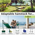 thumbnail image 4 of Tranquillo Universal Hammock with Stands Electro Static Coated Steel, Adjustable Foldable Hammock Stand with 2 Layered Polyester Net and Carry Bag for 2 Persons. Canvas - Emerald Green, 4 of 5