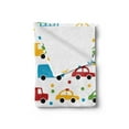 thumbnail image 2 of Cars Soft Flannel Fleece Blanket, Vivid Colored Silhouettes of Transportation Vehicles Bus Taxi Automobile Kids Pattern, Cozy Plush for Indoor and Outdoor Use, 50" x 60", Multicolor, by Ambesonne, 2 of 5