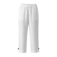 thumbnail image 5 of Dagugfen Cotton Linen Capris for Women with Pockets Straight Leg Drawstring Elastic Waist Capri Pants Lightweight Casual Beach Pants, 5 of 8