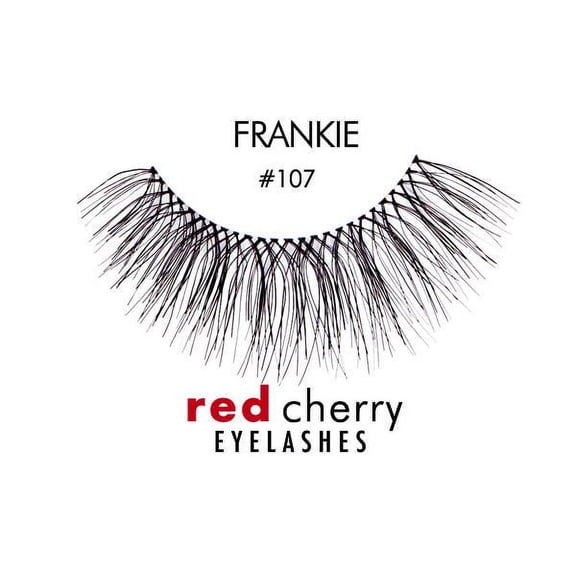 Option : Black - #107 , Troika Red Cherry Eyelashes, hair scalp beauty - Pack of 2 w/ Sleek 3-in-1 Comb/Brush