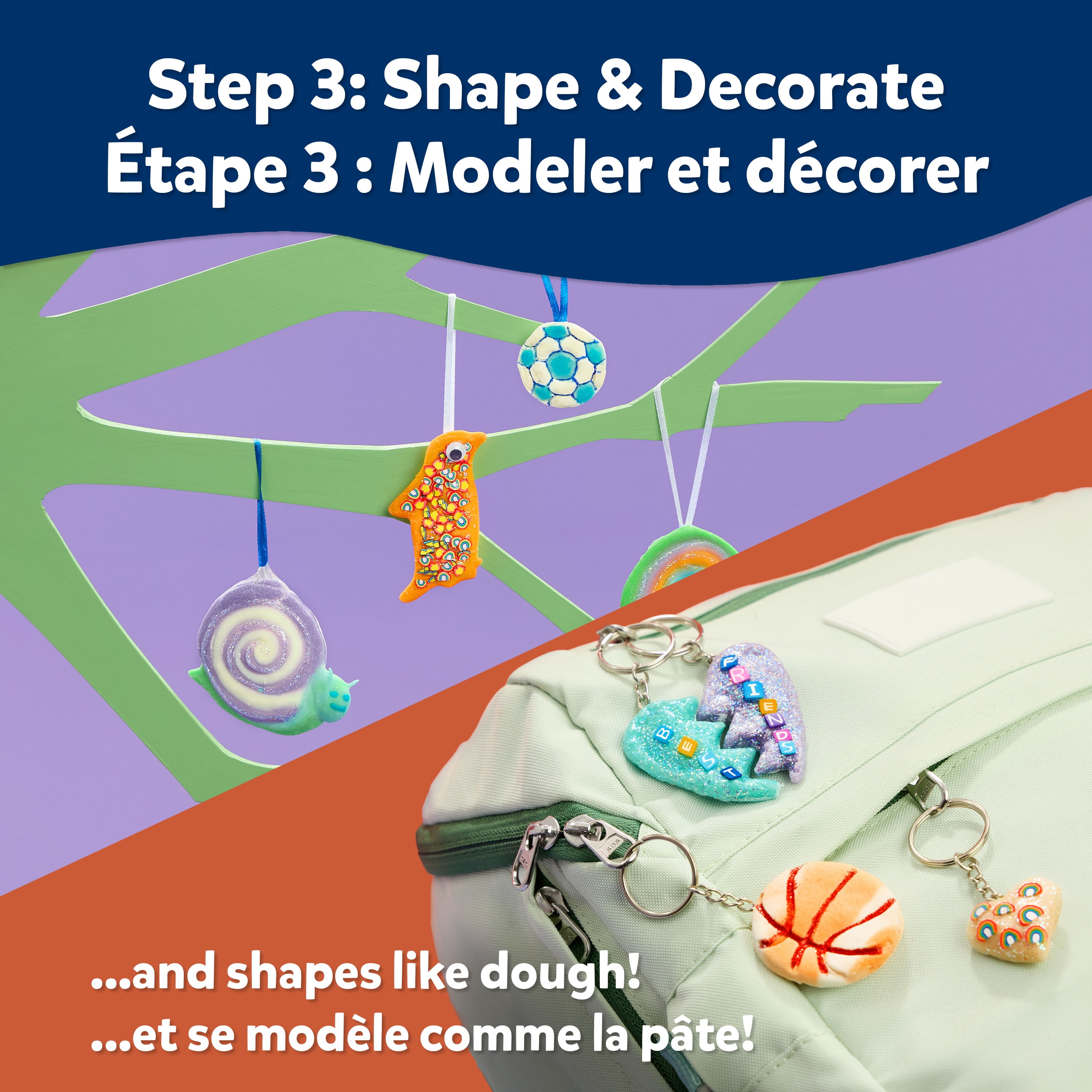 Elmer’s Stretch 'N Create Dough Kit, 3 Ways to Play, Keychains and Ornaments Kit, 18 Count