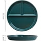 thumbnail image 2 of Platos divididos de cerámica verde oscuro, plato con compartimentos, platos llanos para dieta para adultos, platos para servir mesa, platos para ensalada, 2 of 5