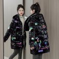 thumbnail image 4 of Chaqueta de algodón brillante no lavable, chaqueta de algodón para mujer, abrigo de invierno holgado de longitud media a larga, chaqueta de algodón, 4 of 6