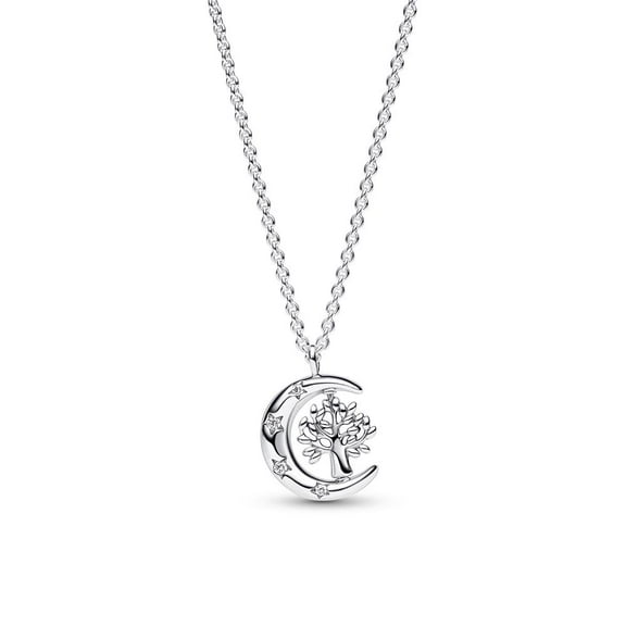 Pandora Moon & Spinning Tree of Life Pendant Necklace