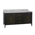 thumbnail image 3 of Parisian 72" Bathroom Vanity with Dark Oak Cabinet and Carrara Marble Top, 3 of 7