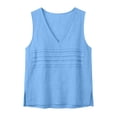 thumbnail image 4 of BUIGTTKLOP Womens Cotton Linen Tank Tops Casual Sleeveless Shirts V Neck Loose Fitted Lightwieght Summer Tanks, 4 of 6