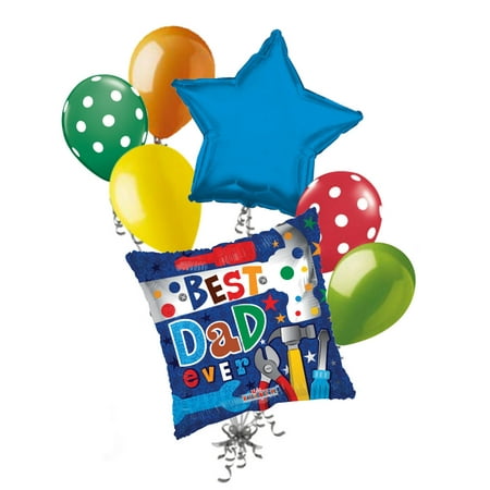 7 pc Tools Best Dad Ever Happy Father's Day Balloon Bouquet Party