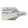thumbnail image 1 of Coffee Time Cutting Board, Cartoon of Japanese Spring Cherry Blossom Branches and Drink Cup Print, Decorative Tempered Glass Cutting and Serving Board, in 3 Sizes, by Ambesonne, 1 of 2