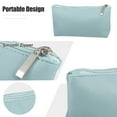 thumbnail image 3 of Vocoste Travel Makeup Bag Makeup Brush Holder Cosmetics Storage Bag Portable Light Blue PU Leather M Size, 3 of 4