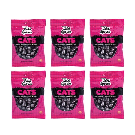 Gustaf s Licorice Cats Pack of 6 (5.29 oz Bag) Unique Cat-Shaped Licorice Candy