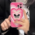 thumbnail image 5 of Red Butterfly Phone Case Compatible with iPhone 14, Cute Heart Pattern Phone Case, 3D Purple Butterfly Hold Stand Phone Cover for Women Girls, 5 of 12