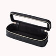 thumbnail image 4 of Women PU Makeup Brush Bag Makeup Brush Holder Bag Cosmetic Organizer Bag Large Capacity Makeup Storage Bag Transparent Portable Cosmetic Pouch Dual Zipper Travel Cosmetic Bag (Black), 4 of 7