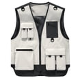 thumbnail image 2 of BRGZLK Men's Tank Top Zipper Open Four Seasons Outdoor Vest Multi Pocket Shoulder V-Neck Photography Work Clothes Top V-Neck, 2 of 7