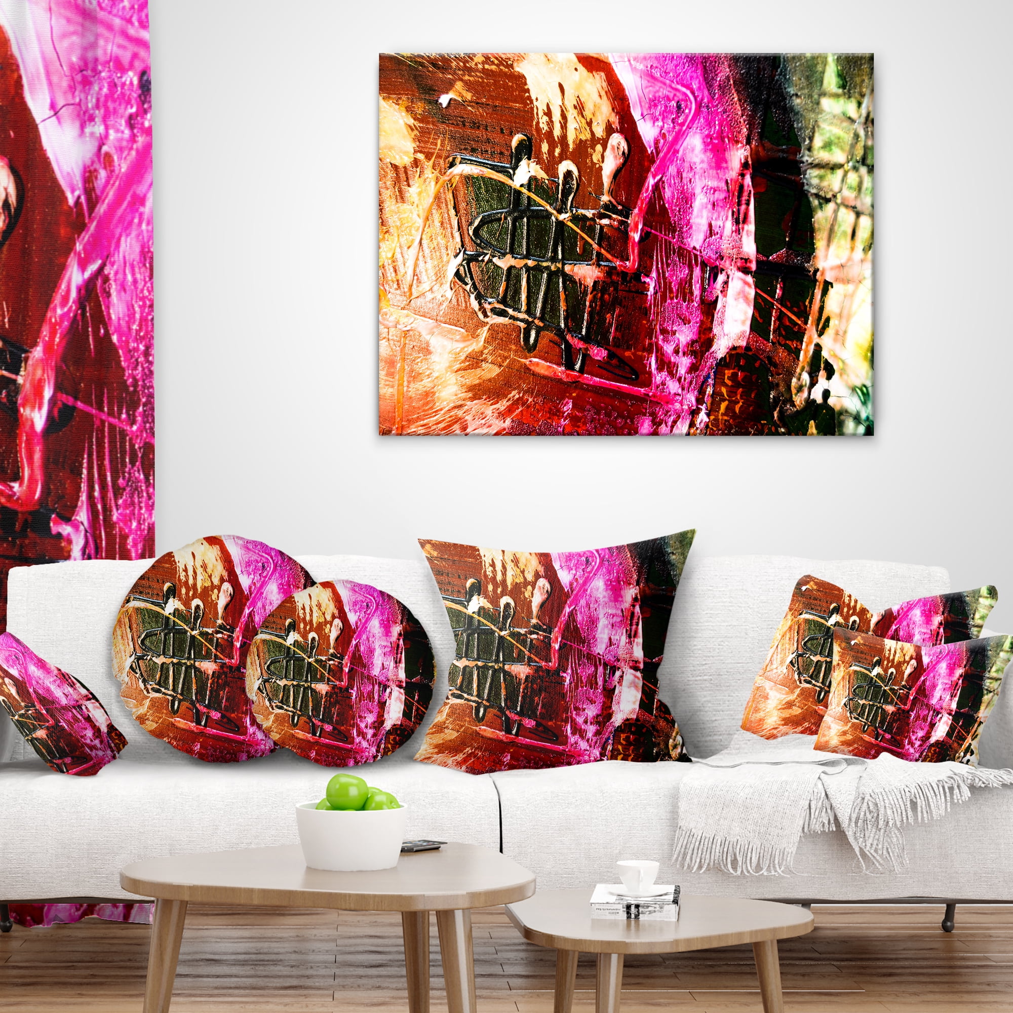 Designart Structure Abstract Art - Abstract Throw Pillow - 16x16