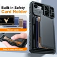 thumbnail image 6 of Vizvera for iPhone 16 E Case Wallet RFlD [Cards Holder][Camera Control][Camera Cover] Full Body Rugged Shockproof Silicone Protective Phone Case for iPhone 16 E-Black, 6 of 10