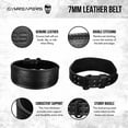 thumbnail image 3 of Gymreapers Weight Lifting Belt - 7MM Heavy Duty Pro Leather Belt with Adjustable Buckle - Stabilizing Lower Back Support 4 Inches Wide For Weightlifting, Bodybuilding, Cross Training (Black, Large), 3 of 7