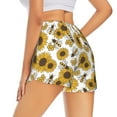 thumbnail image 3 of Goofa Sunflowers and Bees Printed Women 2 in 1 Running Shorts,Quick Dry Athletic Workout Shorts,High Waisted Athletic Shorts with Liner Pockets-Medium, 3 of 9