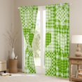 thumbnail image 3 of Feelyou Plaid Love Heart Curtains Pack of 2 (42x84 Each), Modern Fashion Patchwork Curtains Blackout, Green Check Buffalo Bedroom Curtains, Window Curtains Home Decor, 3 of 6