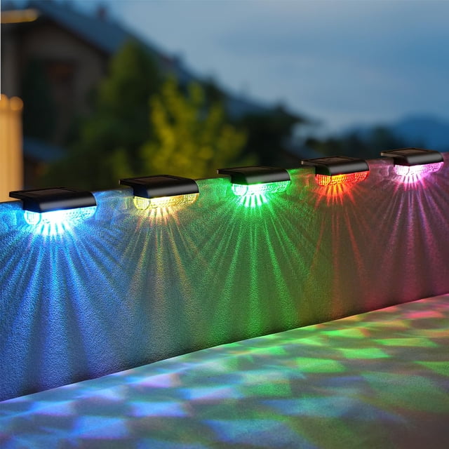 Luces solares para terraza Herzila, paquete de 8 unidades, RGB, impermeables, para exteriores