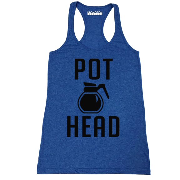 P&B Coffee Pot Head Women's Tank Top, Heather Royal, 2XL
