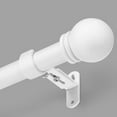 thumbnail image 1 of fuzhong-Curtain Rods for Windows 16 to 48 Inches, Curtain Rod Max Adjustable Length of 60 IN, 6/8" Diameter Drapery Rods Round Finials, White, Pack of 1, 1 of 4