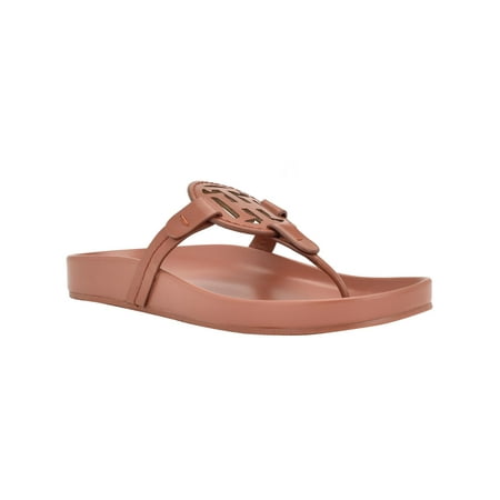 Tommy Hilfiger Womens Relina Laser Cut Faux Leather Thong Sandals