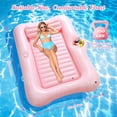 thumbnail image 2 of Tumbona inflable para adultos Pool Float MoKo con barra de hielo en forma de hoja rosa, 2 of 7