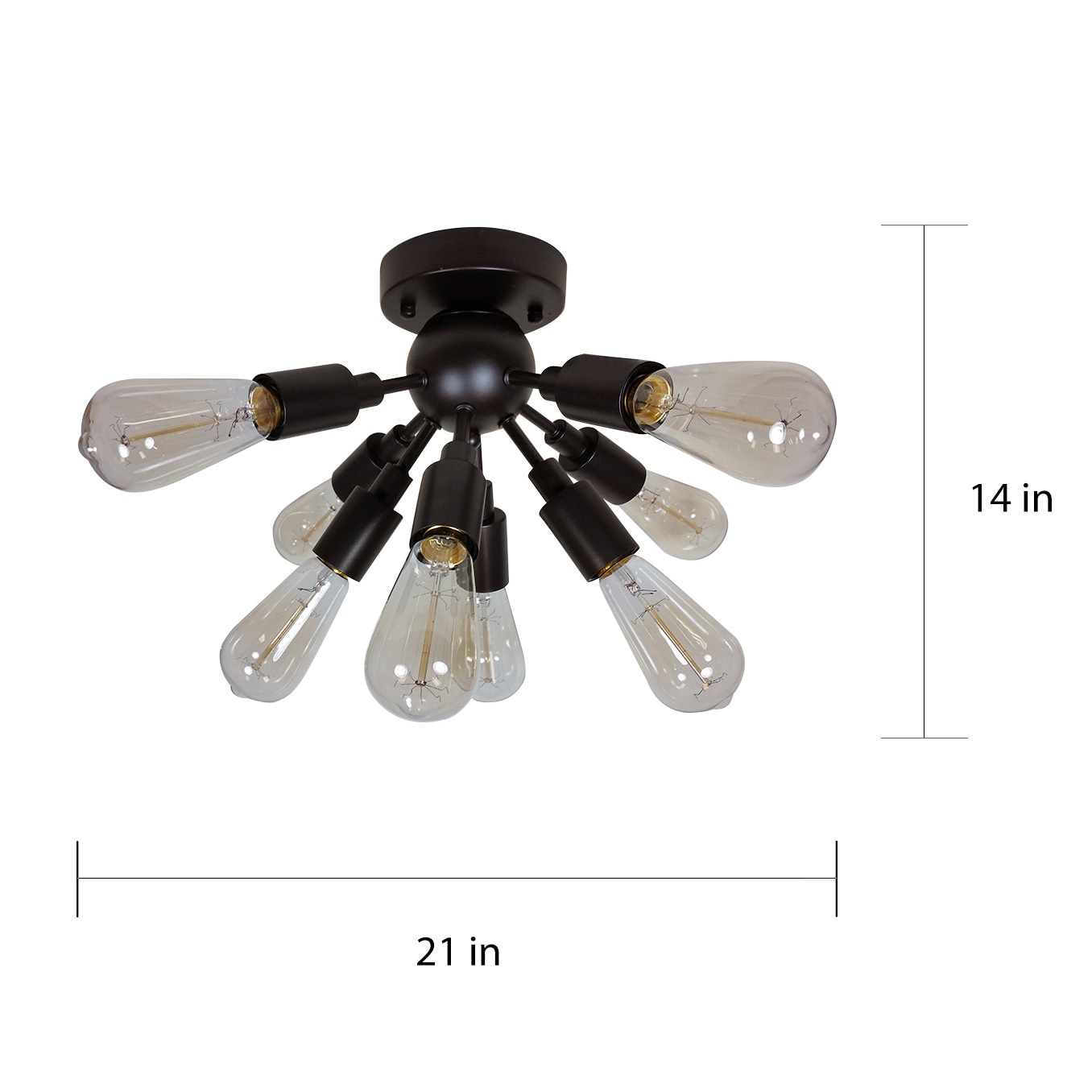 Juvan Antique Bronze Edison Bulbs 8-light Ceiling Light