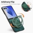 thumbnail image 3 of Allytechgroup Case for Samsung Galaxy Z Flip 7 with Ring Kickstand, PU Leather Hard PC Back Cover Slim Lightweight Support Magnetic Car Phone Mount Shockproof for Samsung Galaxy Z Flip 7, Green, 3 of 10