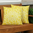 thumbnail image 3 of Lencenser 18” x 18" Floral Yellow Mandala Polyester Throw Pillow Covers, Waterproof (2 Count), 3 of 6