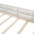 thumbnail image 6 of DreamBuck Upholstered Full Size Platform Bed with Guardrail and Pillow, Slats Support Wood Floor Bed for Teens Adults Boys/Girls, No Box Spring Needed, Beige, 6 of 7