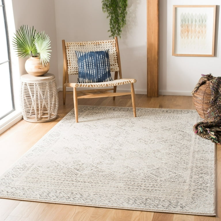 SAFAVIEH Tulum Ophelia Bordered Geometric Area Rug Ivory Grey 6 7