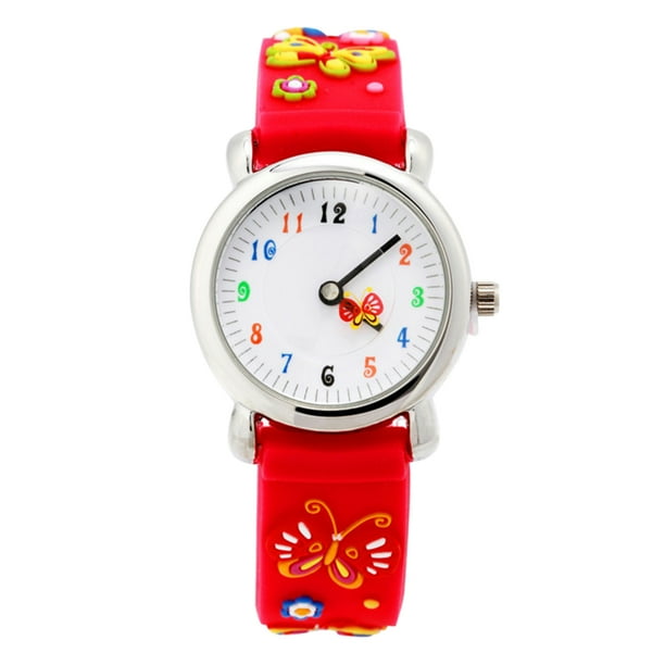 Reloj de pulsera 3D resistente al agua con diseño de dibujos animados para niños, deportivo, de moda, color rojo
