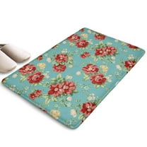 Pioneer Flower Floral Print Flannel Non Slip Door Rugs,Washable Door Mats Indoor,Decorative Door Mats,Dirt-Resistant and Absorbent Doormat for Entrance,Bedroom,Kitchen,Bathroom,31.5"x17"