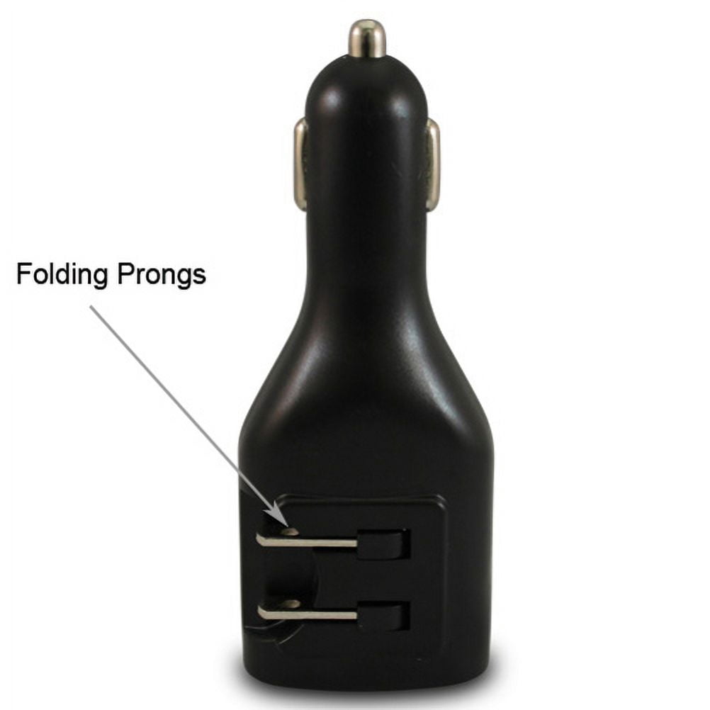 Type-C Retractable USB Cable w 2-in-1 2-Port USB Car Home Charger A6R for LG Stylo 5 4 Plus - Microsoft Surface Go (10"), Lumia 950 - Motorola One, Moto Z4 Z3 Play Z2 Play Z Play Droid Force
