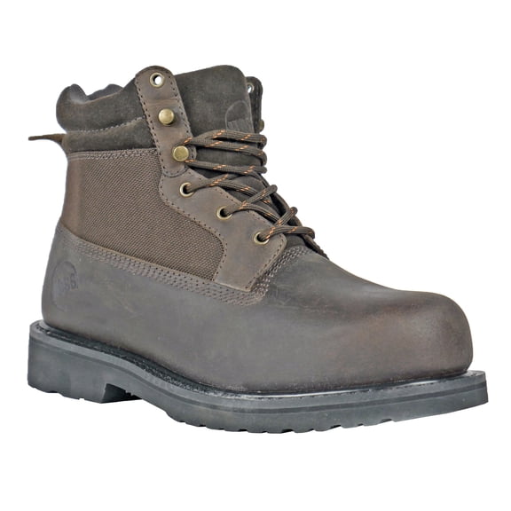 HOSS Men’s Steel Toe Work Boot Slip Resistant EH Scout Brown