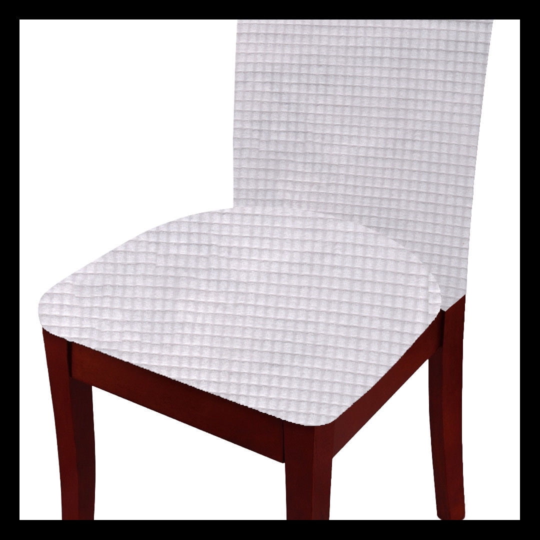 Fancy Linen 4pc Dining Chair Cover Set Waterproof Stretchable Solid Burgundy New by